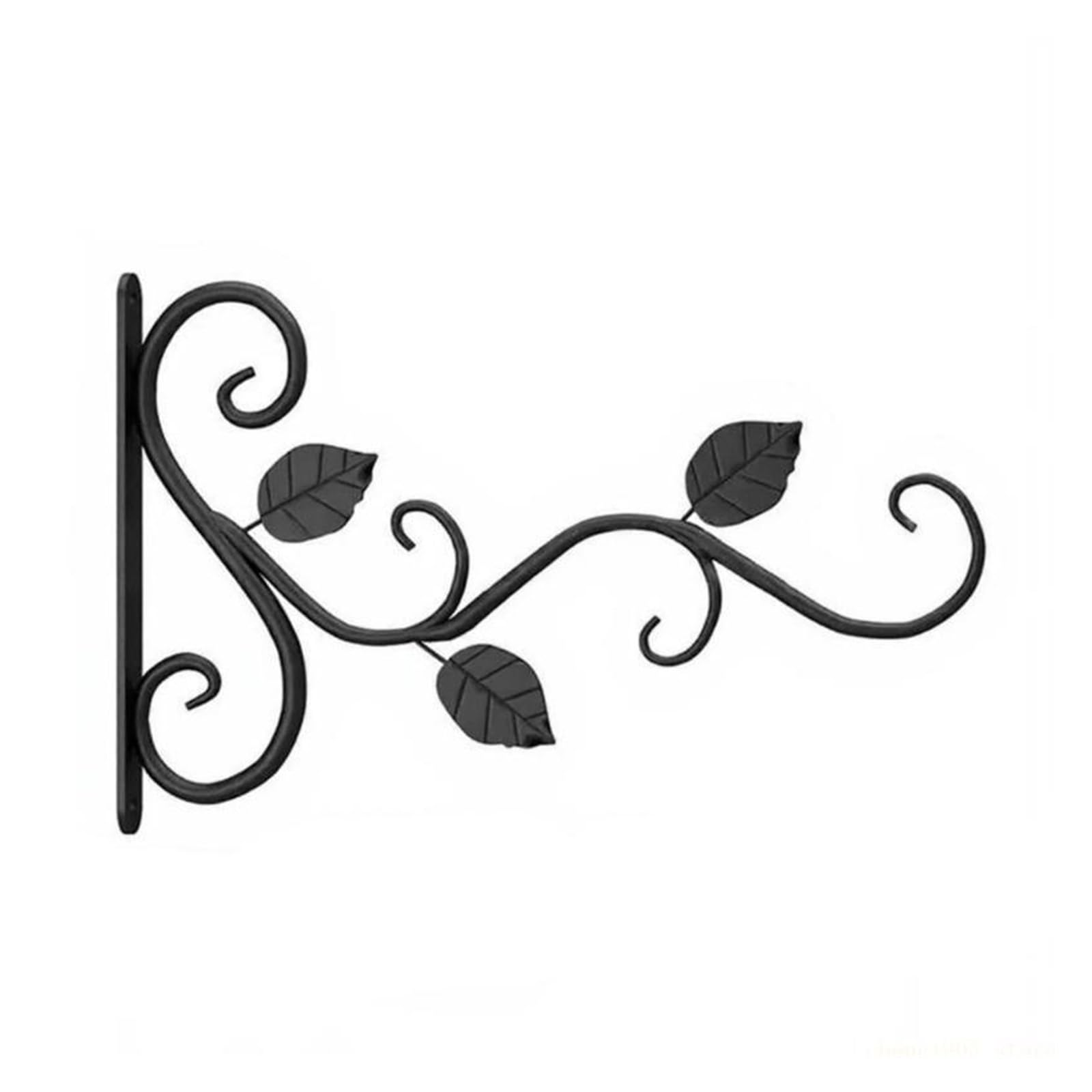 YUPLIODSX Hanging Basket Bracket Heavy Duty Garden Hanging Brackets Featuring Delicate Bird for Plant Pots(Three Leafs Bracket)
