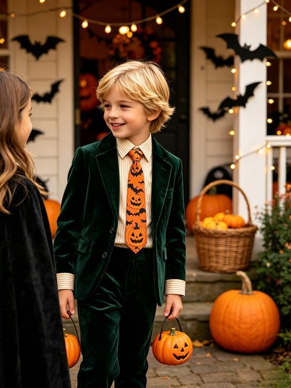 Retro Boys Velvet Suit Set 3 Piece Slim Fit
