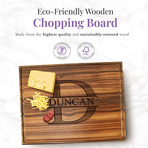 Straga - Engraved Cutting Boards For Personalized Gifts, Practical Wedding Gifts And Keepsakes, Customize Your Wood Board, Style And Design (Monogram Name Design No.201) #TOP6