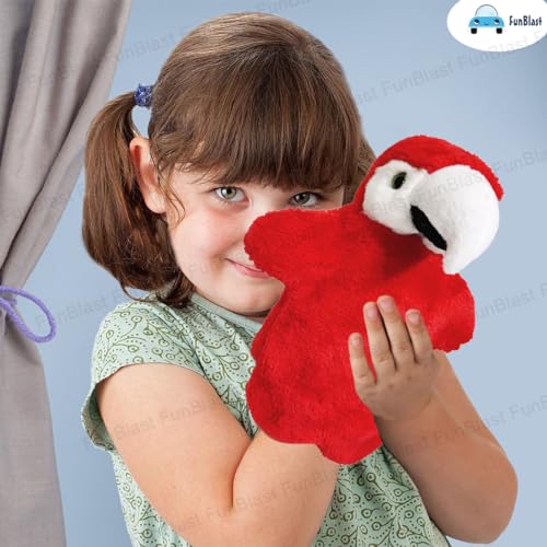 Image of FunBlast Plush Hand Puppets for Kid - Animals Hand Puppet Toys, Soft Hand Puppets for Kids, Story Telling Puppet for Kids, Fun Play Learning Toys (Red Parrot)