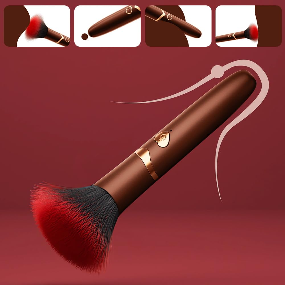 Vibratore Mini Brush Makeup Erotico Tease Vibratoreper donna piccolo, mini vibratore Vibratoreper Donna Professionale Toys Giocattolo Adulti per Nipple, G-Spot, Clitoride (oro)