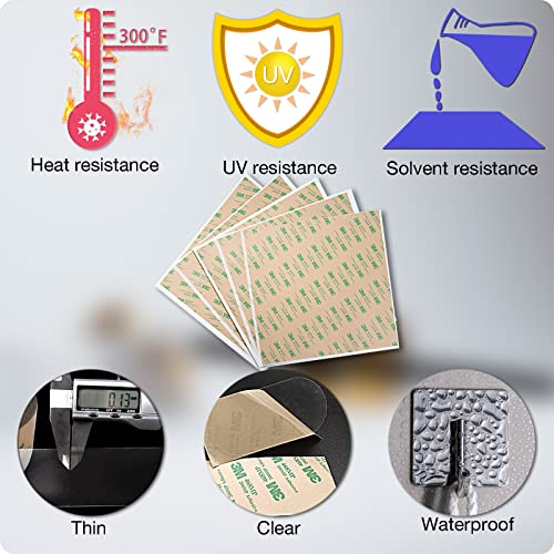 Hikiyeat Heat Resistant Double Sided Tape,468Mp Double Sided Adhesive Sheets 8.66X8.66 In,Clear Thin Waterproof Transfer Tape For Pei Sheet, Nameplate,Indoor And Outdoor Use(5-Pack) #TOP3