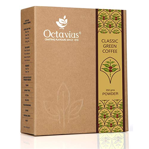 Image of Octavius Classic Green Coffee Powder 250g | 100% Pure Unroasted Arabica Beans | Natural & Mild Flavour | Fresh, Unprocessed Coffee Powder | Easy to Brew Beverage