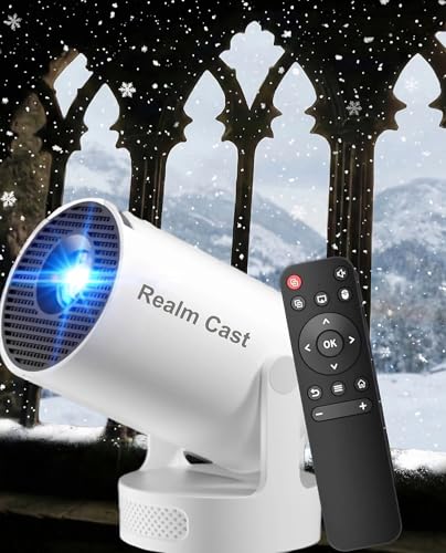 Realm Cast Projector for Reading 4k Book Projector Ambience Fantasy Scene Projector Pre-Installed App for Instant Fantasy Scenes with Wifi & Bluetooth 160 ANSI 210 Rotation 15 Auto Correction