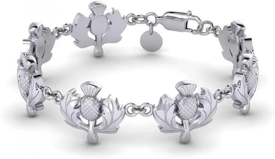 GaelSong Sterling Silver Jewelry Scottish Thistle Bracelet Irish Accessories for Women