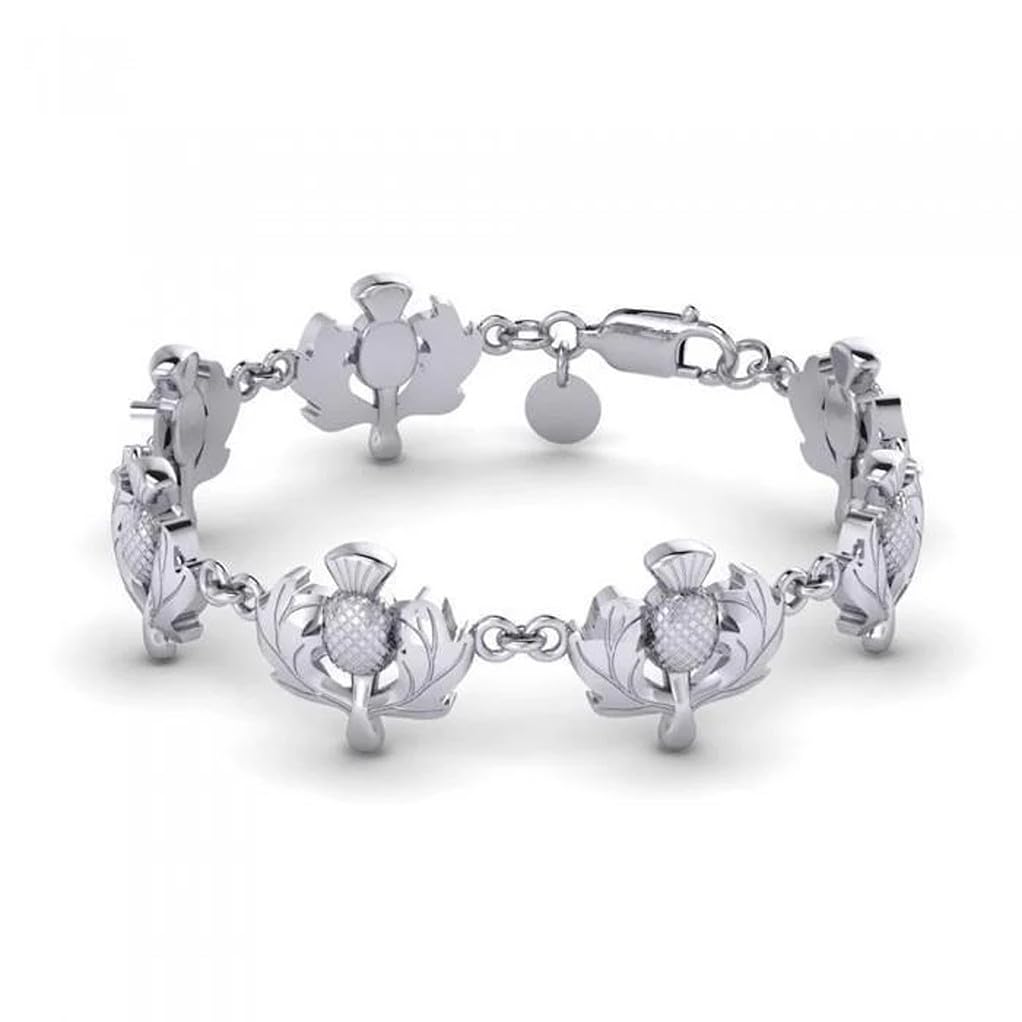 GaelSong Sterling Silver Jewelry Scottish Thistle Bracelet Irish Accessories for Women