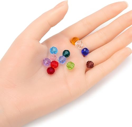 Miniatura 6 de Adabele - 100 cuentas de cristal redondas sueltas facetadas austriacas de 0.315 pulgadas (0.315 in) transparentes AB compatibles con 5000 cristales
