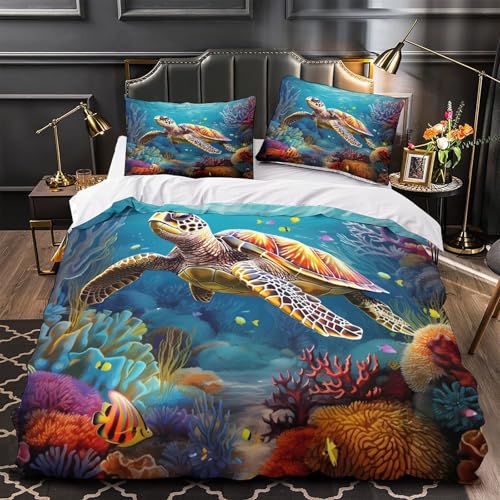 Housse de couette tortue de mer de qualité supérieure en tissu microfibre ultra doux - 2