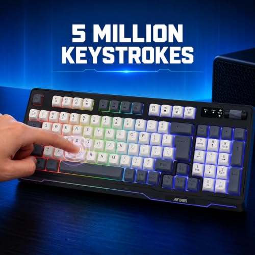 Image of Ant Esports MK740 Wired Gaming Keyboard with Rainbow RGB Backlight, 94 Keys + Multimedia Controls, Anti-Splash Design, USB Plug & Play, Durable ABS Build for PC, Laptop & Gaming