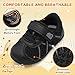 Besroad Baby Shoes Boys Barefoot Tennis Sneaker Breathable Slip on First Walking Shoes for Girls Fashion Lightweight Running Sneaker All Black 5-5.5 Toddler