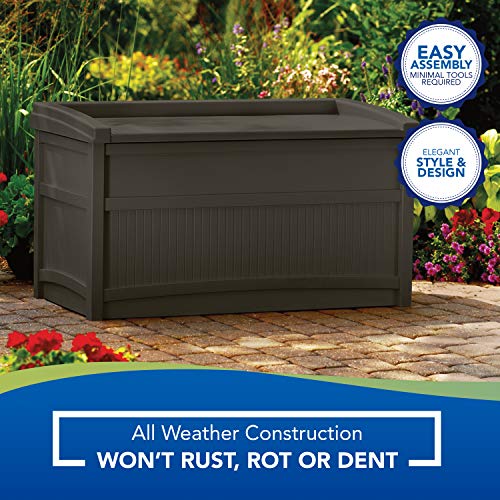 image for Suncast 50-Gallon Medium Deck Box - Lightweight Resin Indoor/Outdoor S