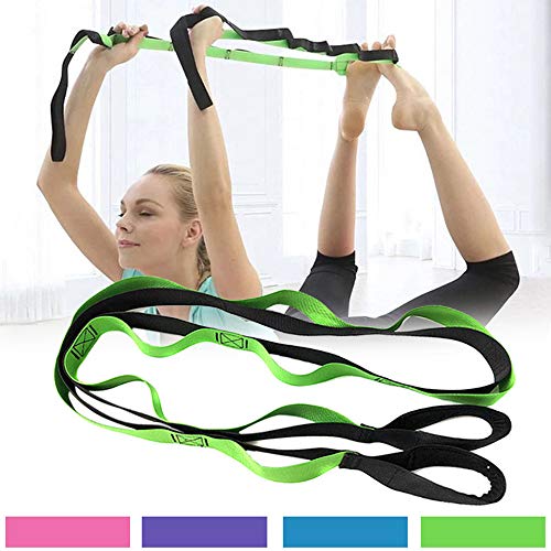 Njzyb Yoga Stretching Belt, Adjustable Aerial Yoga Tension Band, Non Elastic Leg Stretcher Strap With 10 Loops, For Fitness, Pilates, Dance And Gymnastics,Orange #TOP1