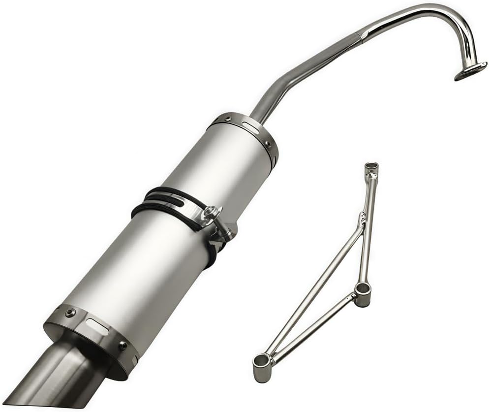 siver Exhaust System Muffler for GY6 50cc Scooters 139QMA 139QMB 4 Stroke Engine.