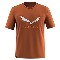 Salewa T-Shirt con Logo Solido Dry M, Bombay Brown