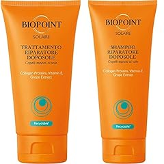 Biopoint Trattamento Riparatore Doposole, 150ml + Biopoint Shampoo Solare Riparatore 200 ml - Idrata e Protegge i Capelli, Riparando i Danni causati da Sole, Acqua di mare e Vento