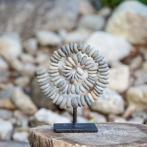 Mini Spiral Cairn Stone Sculpture for Home, Office, Living Room, Bedroom, Dining Room, Entryway, Garden, Patio, Outdoor