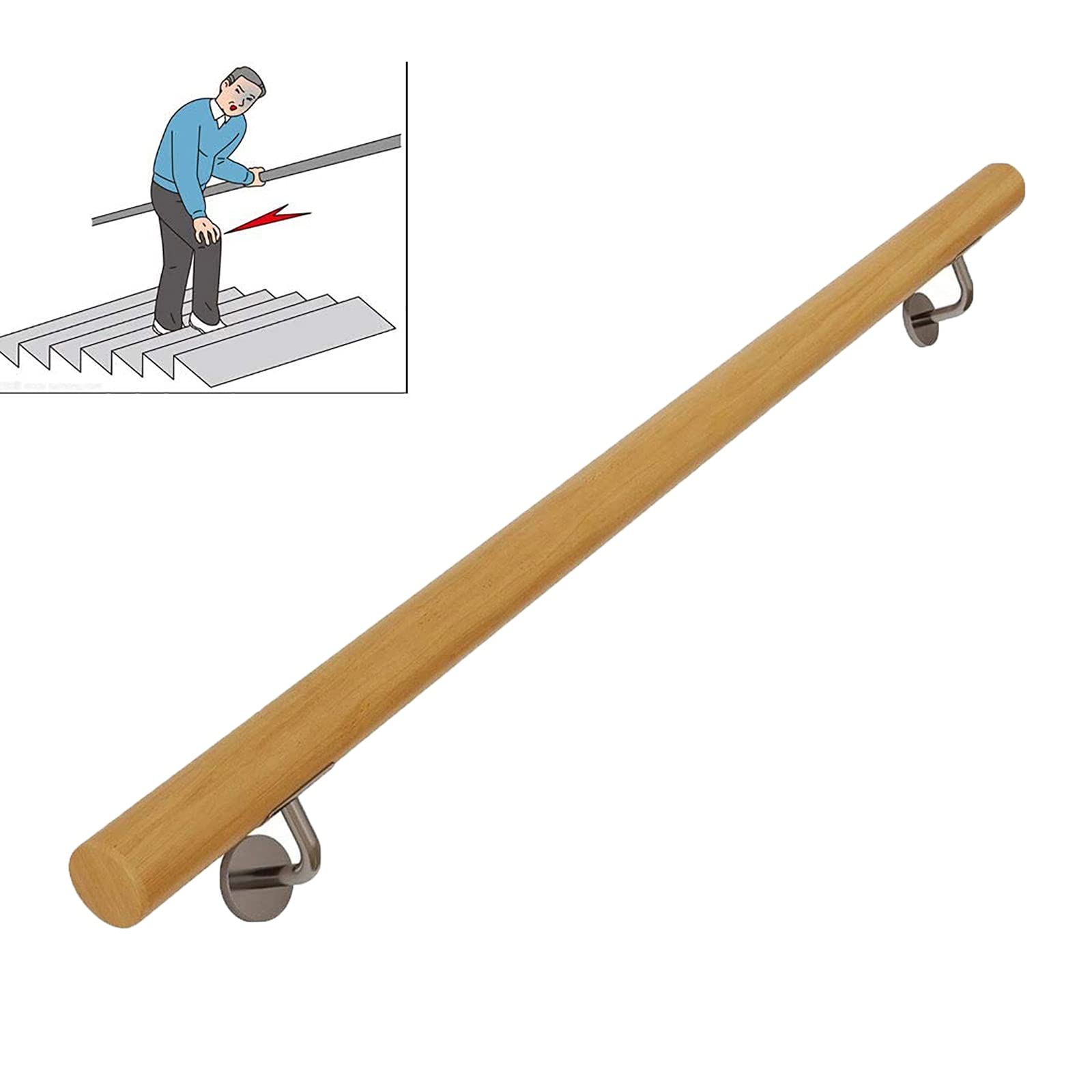 Mains courantes d escalier en bois antiderapantes rampe de securite bois pour couloir et mezzanine