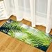 Morbuy Mata kuchenna dywanik antypoślizgowa duża wycieraczka nowoczesna osobowość 3D botaniczny nadruk dywan mata podłogowa poduszki na schody do sypialni salonu korytarza łazienki (zielone liście, 40 x 60 cm)