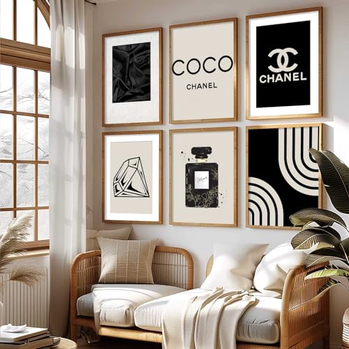 Image of kotart - Fashion Brand Coco Poster with Frame for Bedroom Living Room | Salon Wall Decor (14X20 Inch, B) Pack of 6