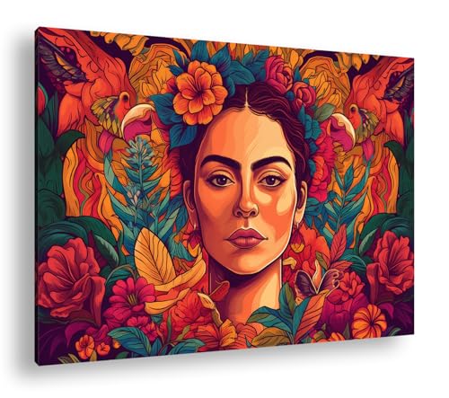 Impression d'art XXL deyoli de fleurs tropicales sur toile
