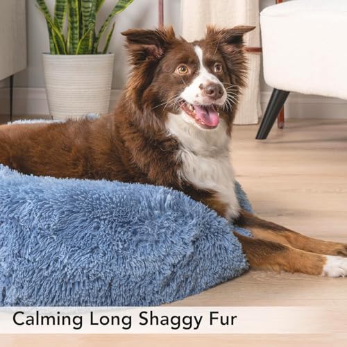 Image of RvPaws Pet Beds for Indoor, Dog Bed for Small & Puppy, Soft Fluffy Donut Cuddler Washable Round Pet Bed for Puppy and Kitten (Blue, 20 Inch, Small)