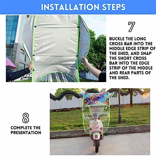KTTR Mobility Scooter Rain Cover,Electric Motorcycle Sunshade Cover,Protect You and Your Scooter from Rain Snow Sleet and Sun A