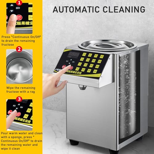 Kommerzieller automatischer Sirupspender, quantitative Fruktosemaschine aus Edelstahl für die Zubereitung von Bubble Tea, Kaffee und Getränken