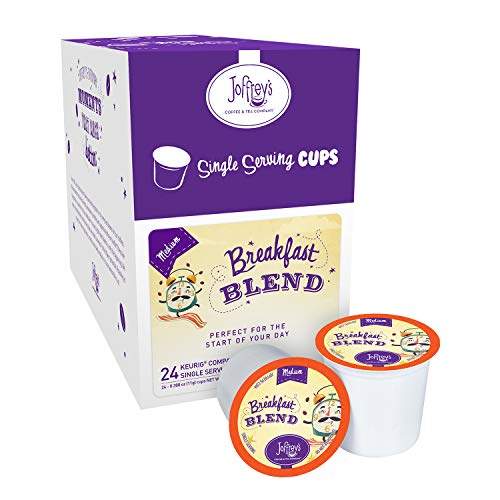 Joffrey's Coffee - Breakfast Blend, Rich Coffee Blend, Artisan Medium Roast, Arabica Coffee Beans, Smooth-Bodied Blend, Balanced Flavor & Aroma, Keurig 2.0 Compatible (24 Count)