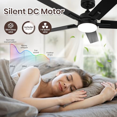 Viossn 42-DY1240T Inch Ceiling Fan, Smart Ceiling Fan thumb #5