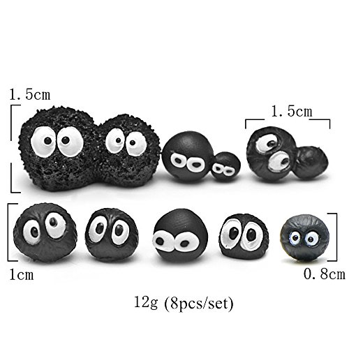 Kimkoala Fairy Garden Decoration Crafts, 8Pcs Mini Cute Resin Soot Figures Black Briquettes Figurines For Fairy Garden Decoration Supplies Miniature Micro Gnome Terrarium Ornament #TOP1
