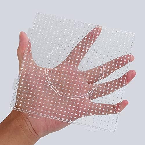 Beads Pegboard - 4 Pcs, 5.7''x5.7'' Hama Bead Boards, Peg Boards, Square Bead Pegboards, Plastic Fuse Beads Pegboards for Kids Adults DIY Handcraft