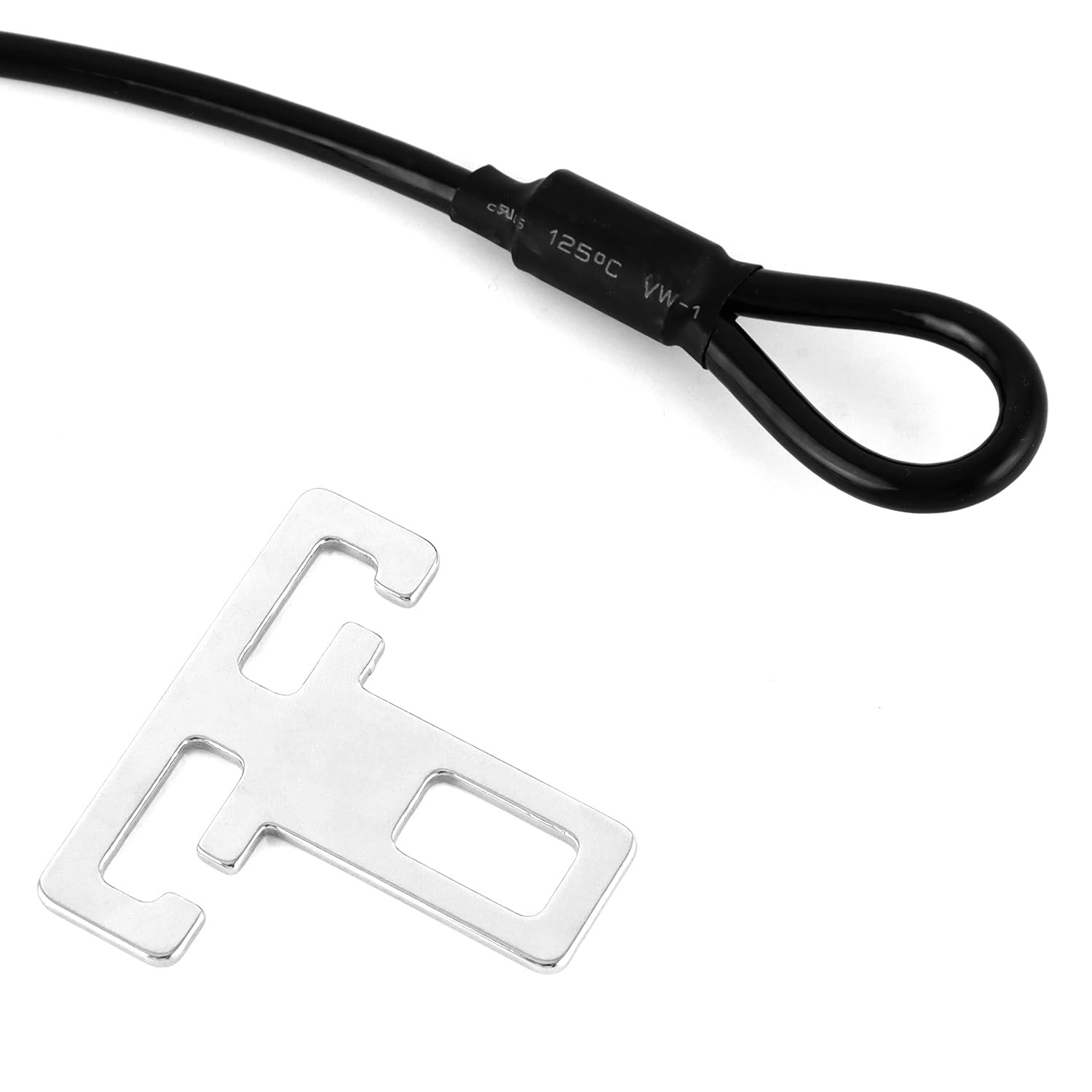 QWORK® Protezione Antifurto Per Auto – 2 Cavi In Acciaio 60x5mm Con 4 Piastre – Per Camper, Furgoni