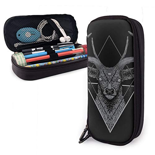 Preisvergleich Produktbild Federmäppchen aus PU-Leder mit Reißverschluss, großes Fassungsvermögen, Aufbewahrungstasche für Reisen, Make-up-Tasche für Studenten, Erwachsene, Bürobedarf