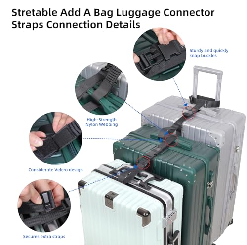 Image of Elastic Luggage Straps for 3 Suitcases Add A Bag Belt Pack