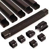 Kalkehay 3" W x 9Ft L Line Set Cover Kit for Ductless Mini Split Air Conditioners Brown PVC Decorati