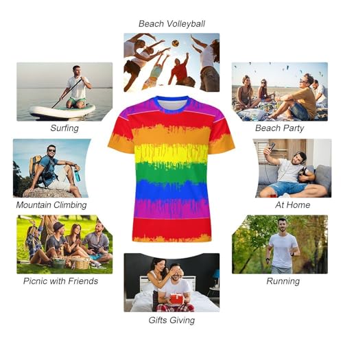 Camiseta masculina LGBT gay lésbica manga curta gola redonda verão casual, Estilo-26-4, M