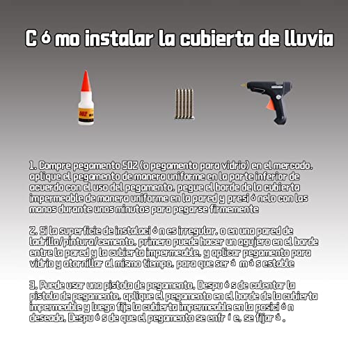 Cubierta impermeable para timbre inalámbrico transparente y resistente de 214x162mm 6