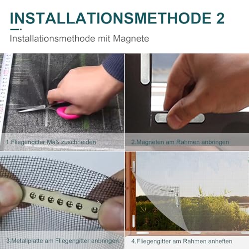 teeppo Fliegengitter Meterware 150 x 300 cm, Fiberglas Fliegengitter Gewebe - Grau, Insektenschutzgitter, Fliegennetz Meterware für Türen und Fenster, Zubehör für Fliegengittertüren Katzensicher