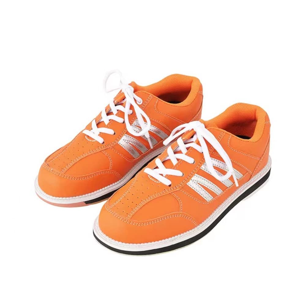 Orange Professional Bowling Shoes for Mens Shock Resistant Lightweight Breathable Gym Sneaker Casual Running Shoes (Orange, Adult, Men, Numeric_9_Point_5, Numeric, us_Footwear_Size_System, Medium)