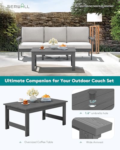 Image of SERWALL HDPE Outdoor Couch with Coffee Table