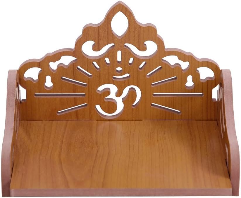 Jecrina Wooden Singhasan Temple for God | Art and Craft Beautiful Plywood Hindola Type Mandir | Wall Hanging & Table Top Temple (Brown)