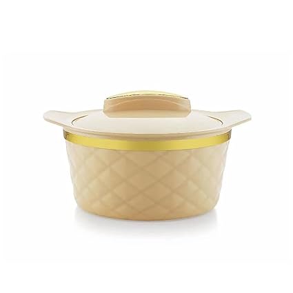 IDEAL PRIME Elegant BPA Free Outer Plastic Inner Stainless Steel Insulated Casserole 1500 ml Food Gradw Hotpot with Airtight Lid Serving Pot Tableware Pack of 1