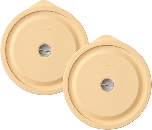 Tapas de repuesto para Pyrex 7402-PC 7 tazas, tapa redonda de almacenamiento de silicona para cuenco de vidrio de ancla, paquete de 2, color beige