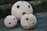 Sternkugeln,Terracotta,3er Set,1 x 12cm,1 x 17cm,1 x 22cm