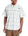 Columbia Men's Super Bahama Short Sleeve Shirt, Small, Blue Heron Plaid