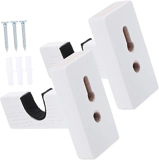 Alasum 1 Par Estante de murciélagos béisbol Soporte Colgador de murciélagos de Pared Estante de Almacenamiento de murciélagos Estante para murciélagos de Pared de Madera Blanco