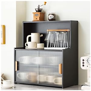 Generisch Stilvoller Küchenschrank mit Glastüren