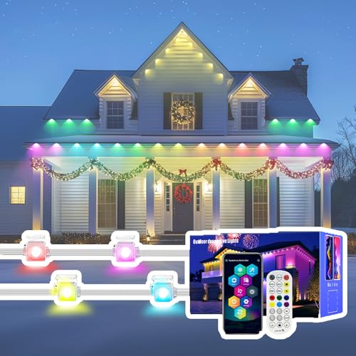 ZSETG Outdoor LED Strip Lights, 16/32/49/98/147ft with Remote Control and