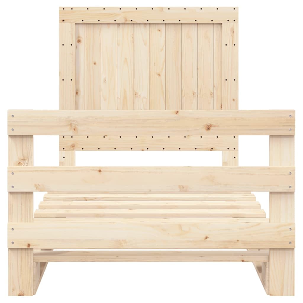 lite drewno sosnowe z wezgłowiem i podnóżkiem standard brąz 100x200 cm