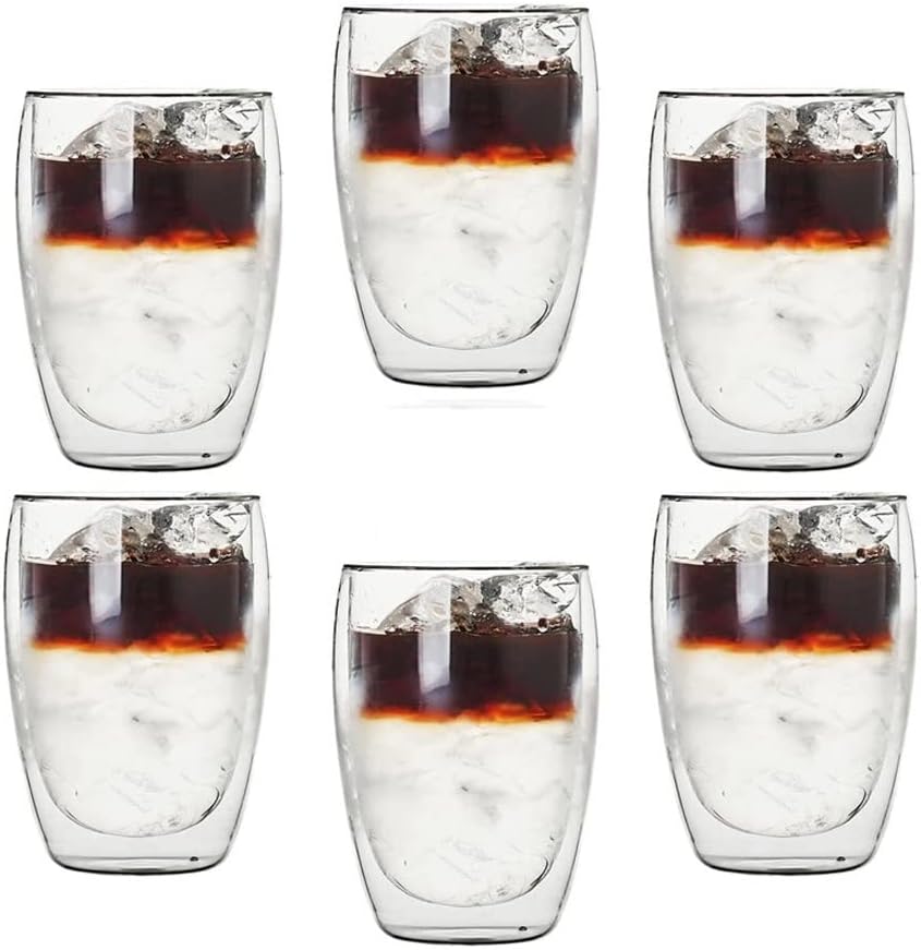 VIDI 350ML Wall Glass Cup Transparent Handmade Tea Drink MINI Whisky Espresso Coffee